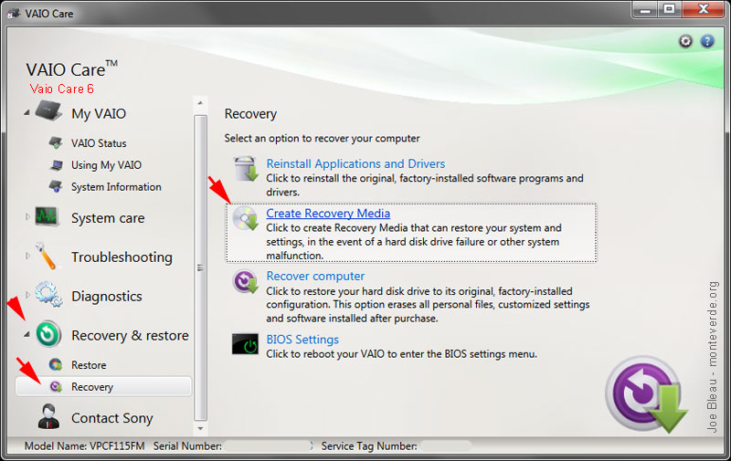 download sony vaio recovery media